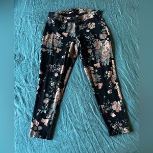 Torrid Black and Pink Floral Leggings